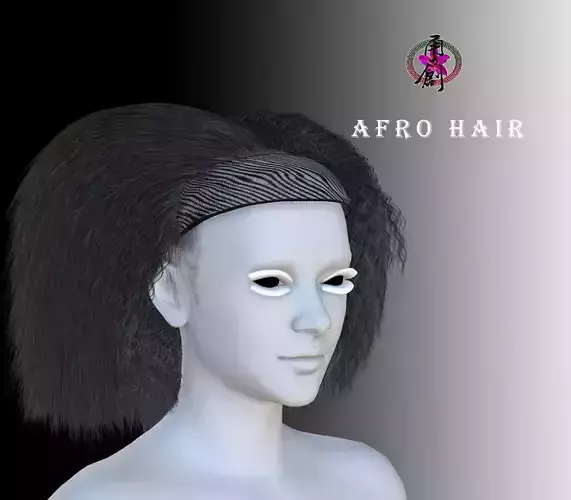 Apolcalyptic Hairstyle-Afro Hair Low-poly 3D model