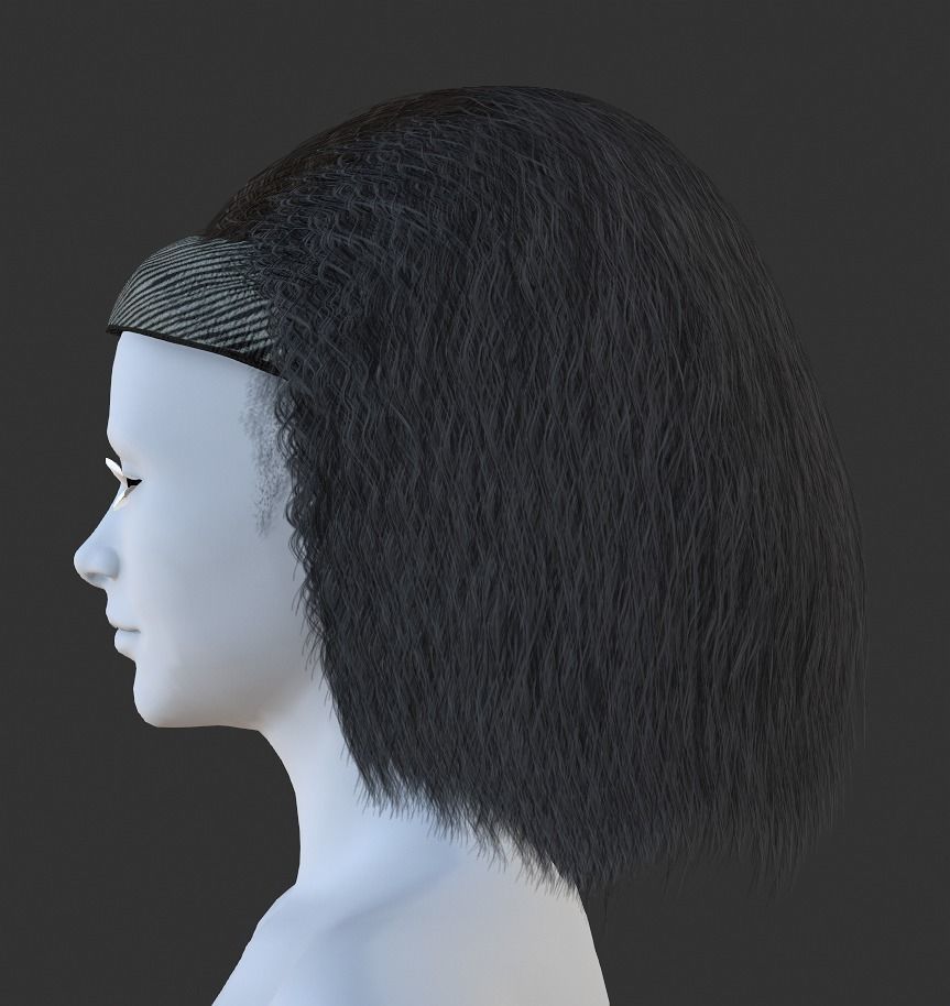 Apolcalyptic Hairstyle-Afro Hair Low-poly 3D model_3