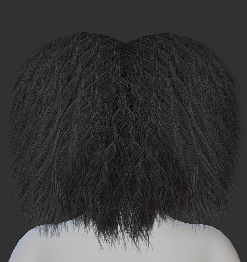 Apolcalyptic Hairstyle-Afro Hair Low-poly 3D model_4
