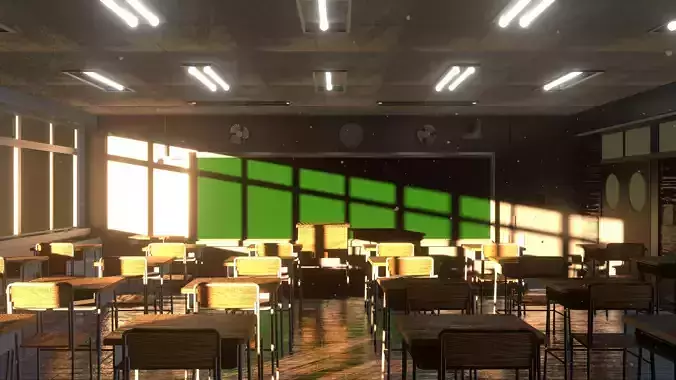 Classroom EEVEE 3D model