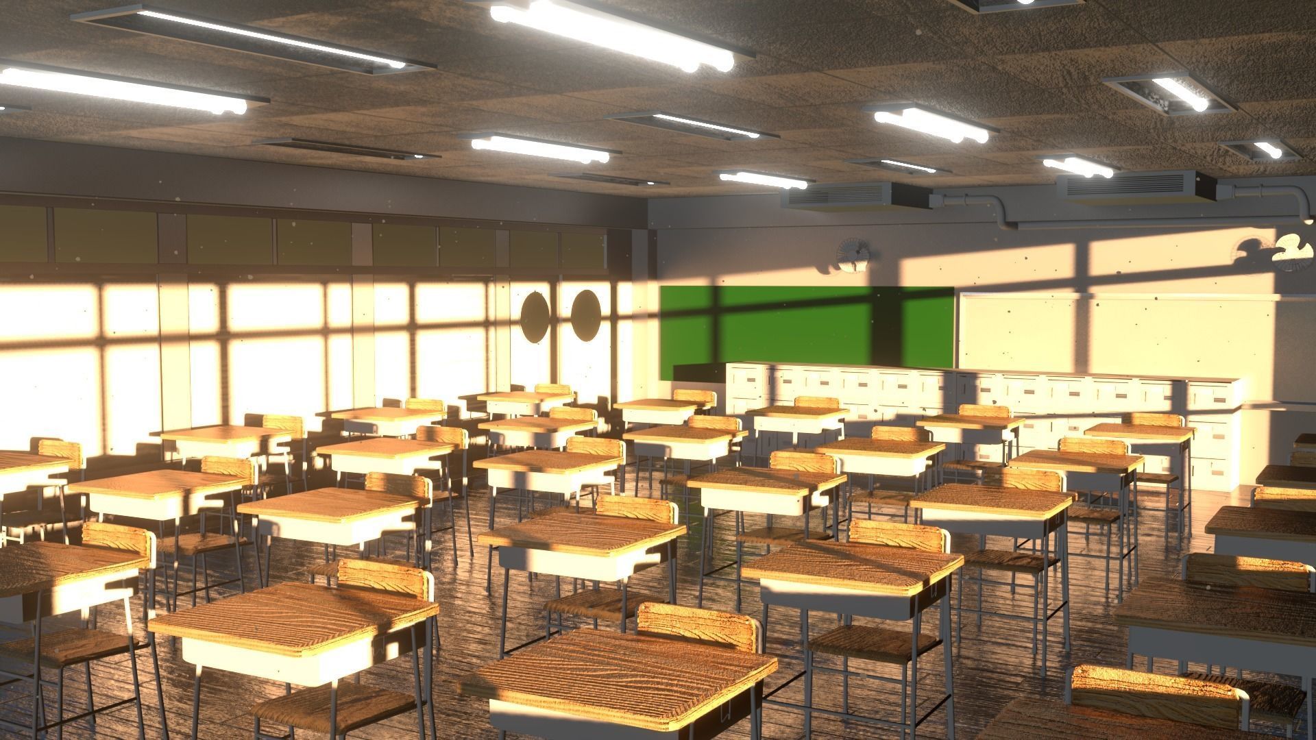 Classroom EEVEE 3D model_2