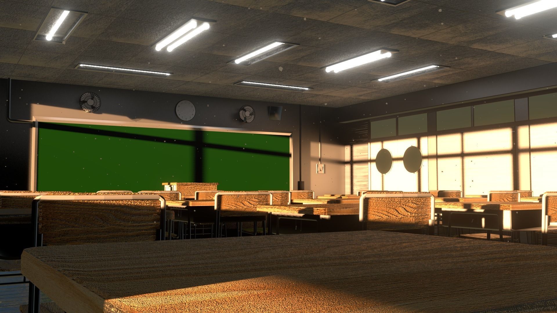 Classroom EEVEE 3D model_3