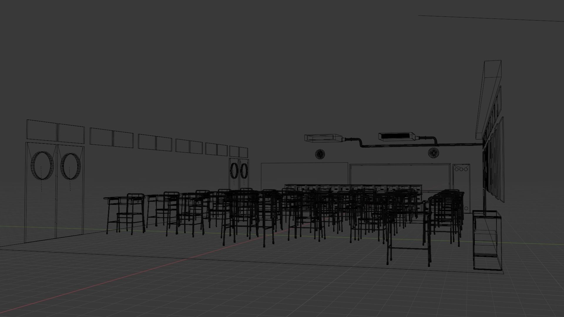 Classroom EEVEE 3D model_7