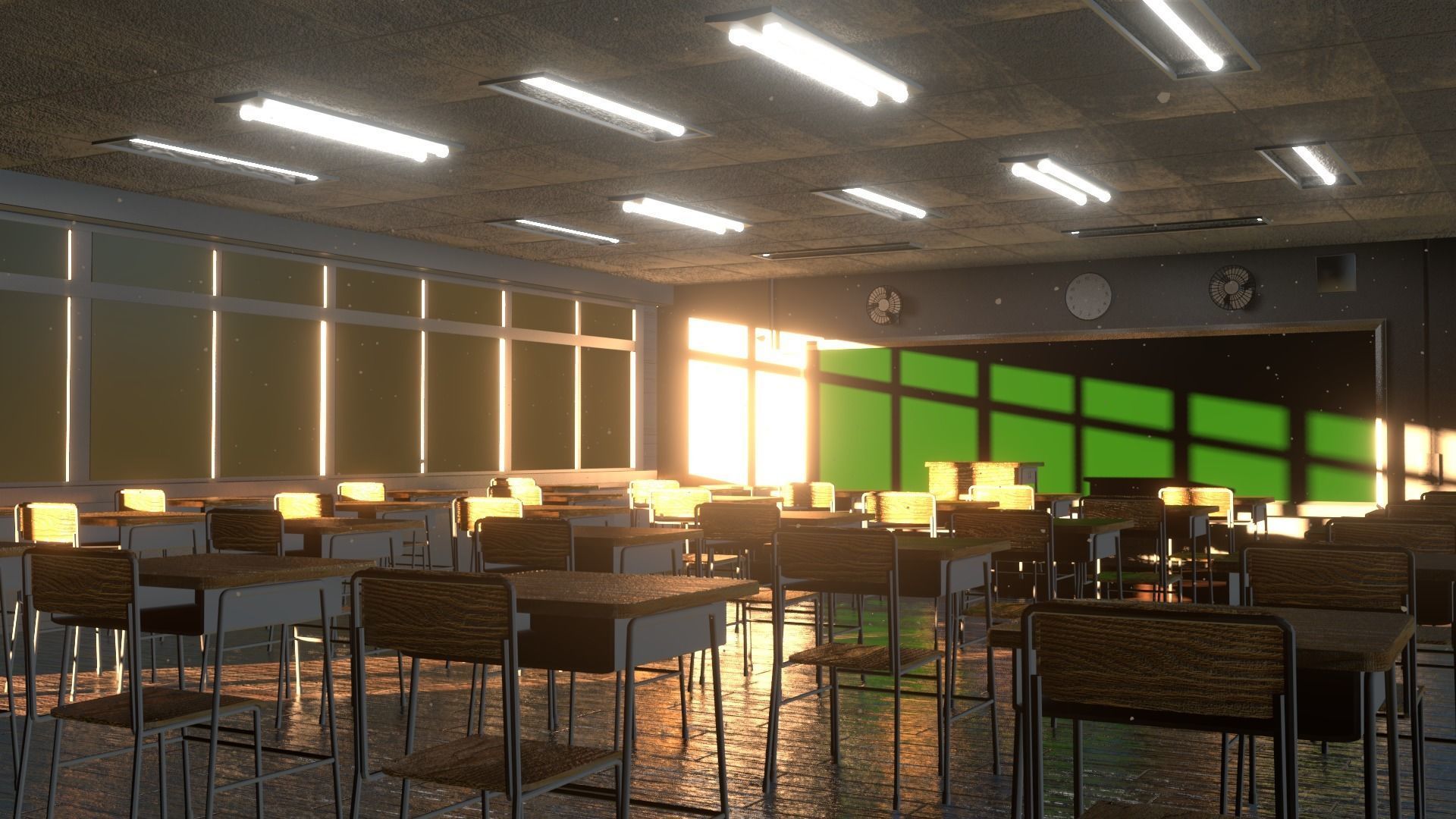 Classroom EEVEE 3D model_1