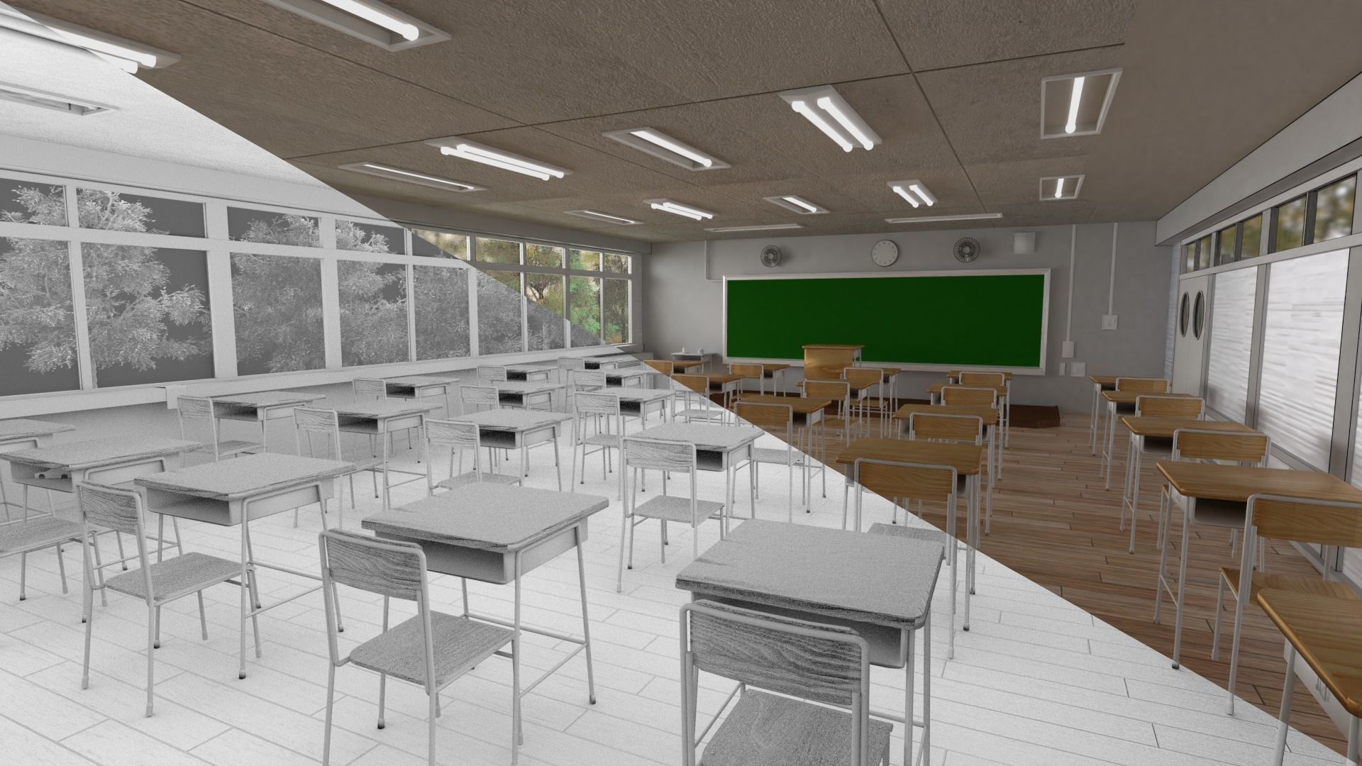Classroom class room - 3D model_3