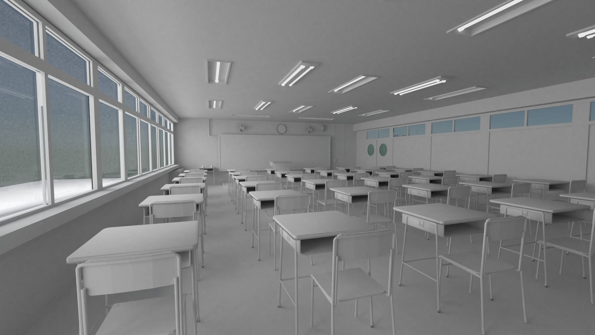 Classroom class room - 3D model_7