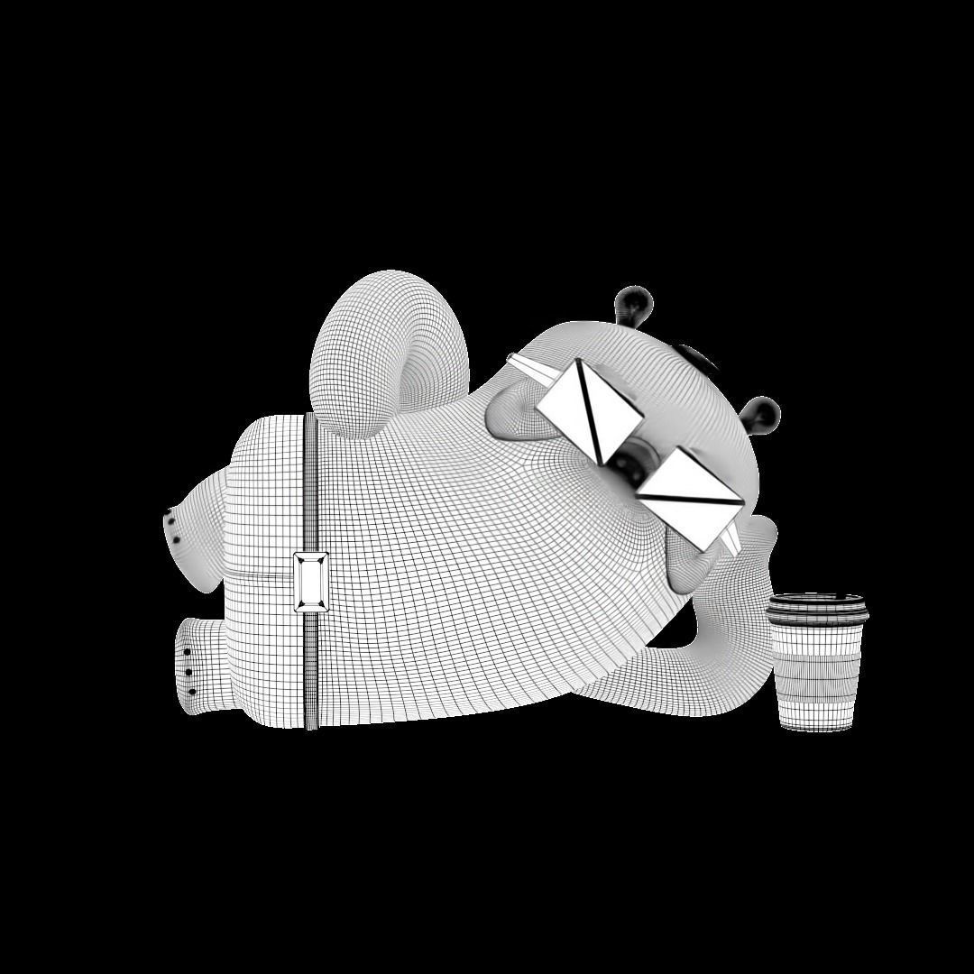 Panda Coffee Chill 3D print model_5