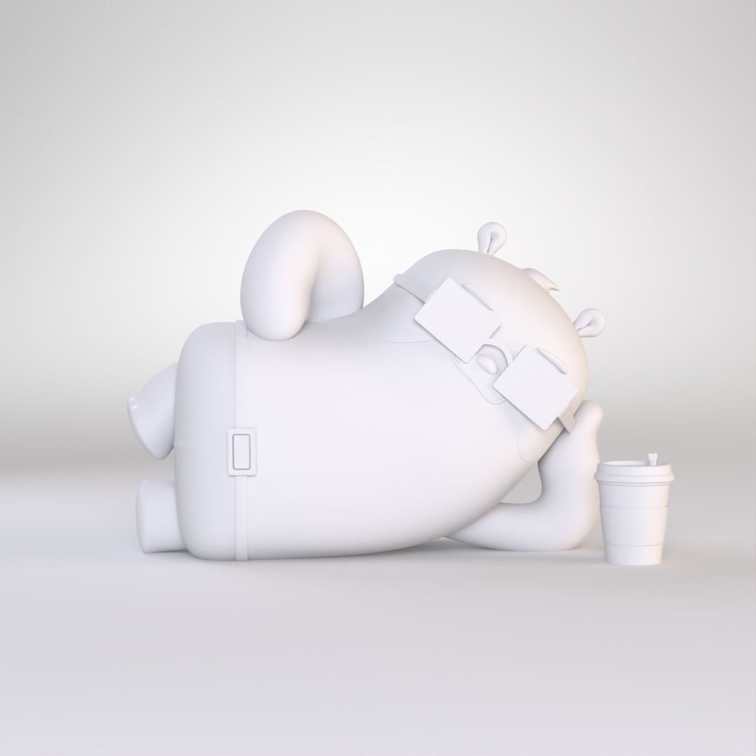 Panda Coffee Chill 3D print model_4