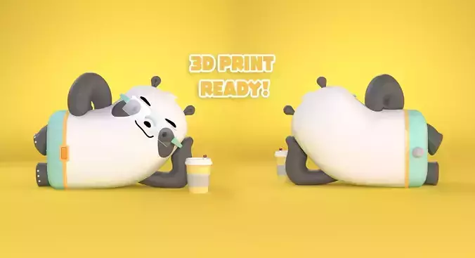 Panda Coffee Chill 3D print model