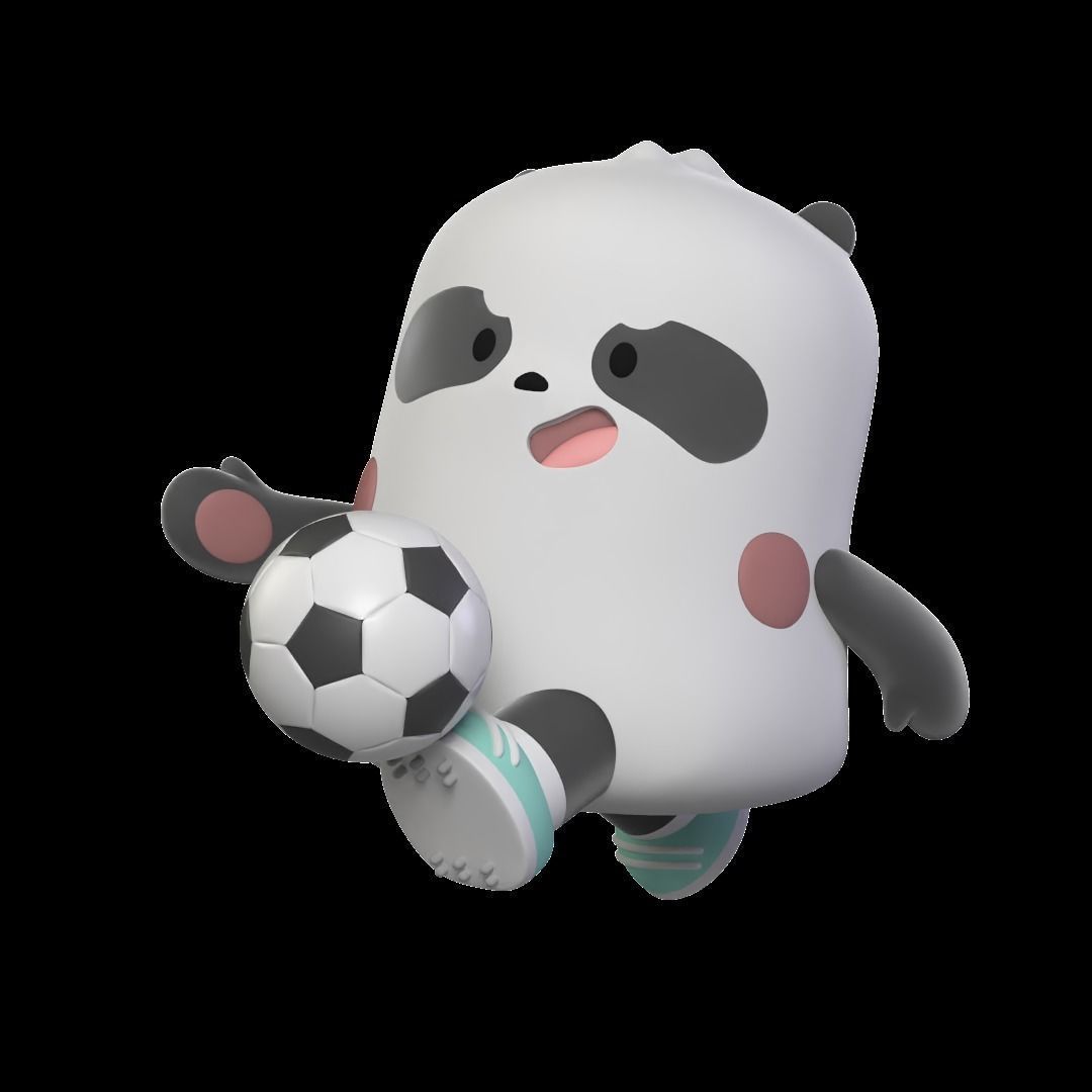 Panda Soccer 3D print model_1