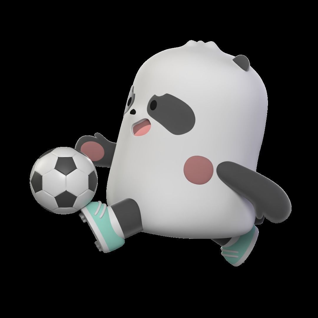 Panda Soccer 3D print model_2
