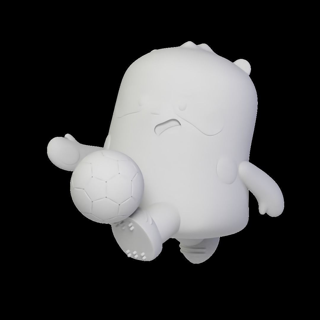 Panda Soccer 3D print model_3