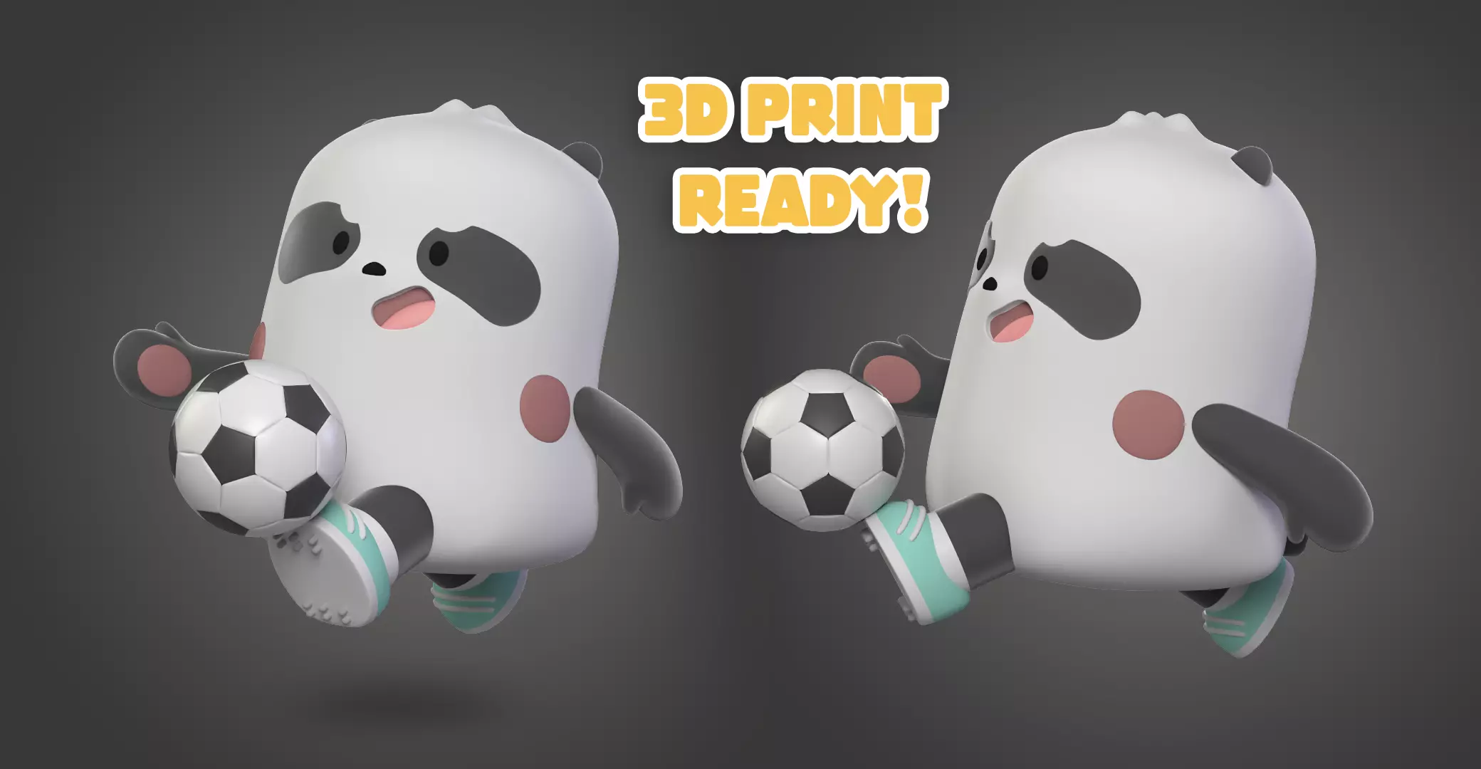 Panda Soccer 3D print model_0