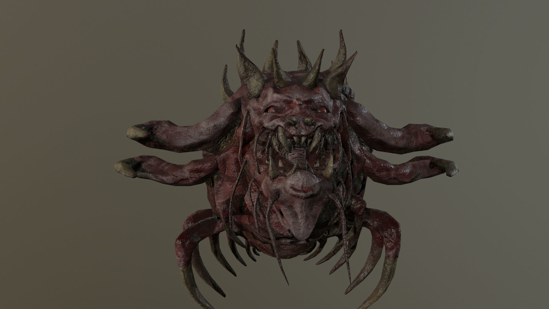 Monster Bug Multiped Low-poly 3D model_9