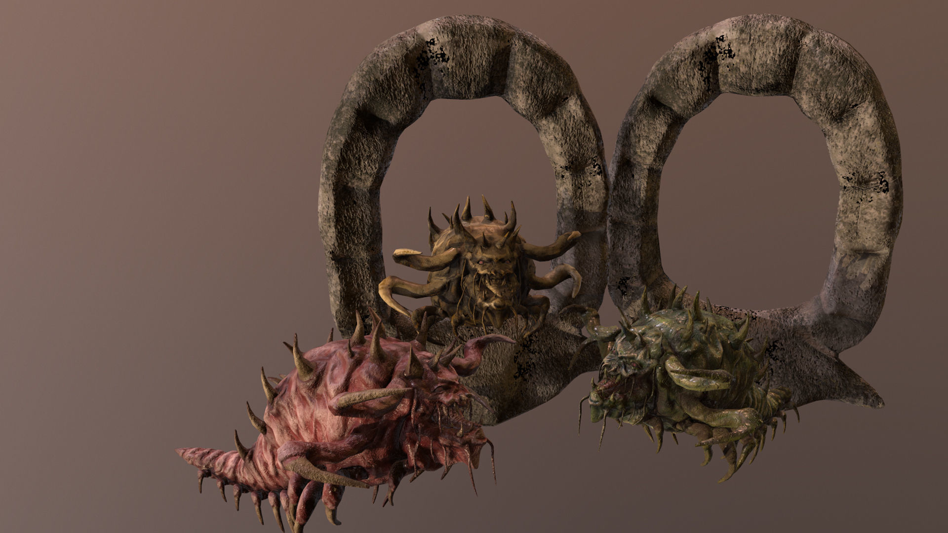 Monster Bug Multiped Low-poly 3D model_6