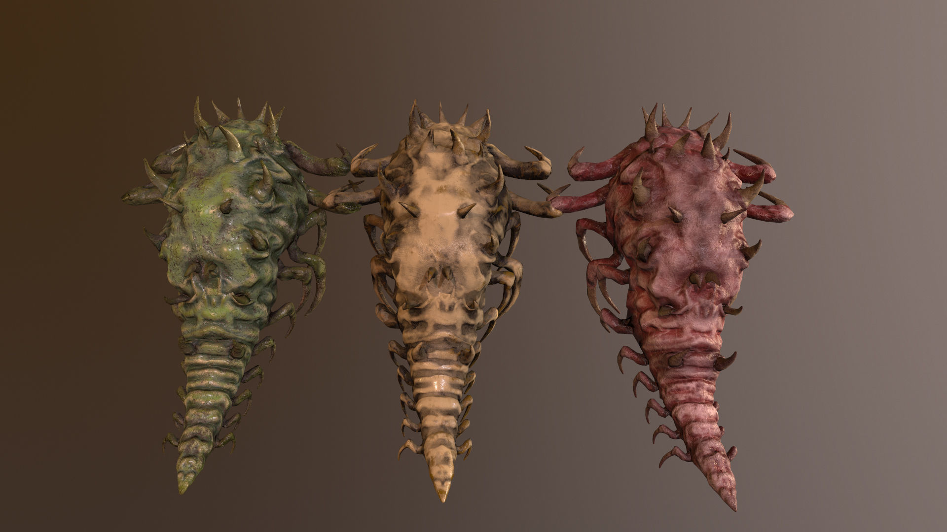 Monster Bug Multiped Low-poly 3D model_5