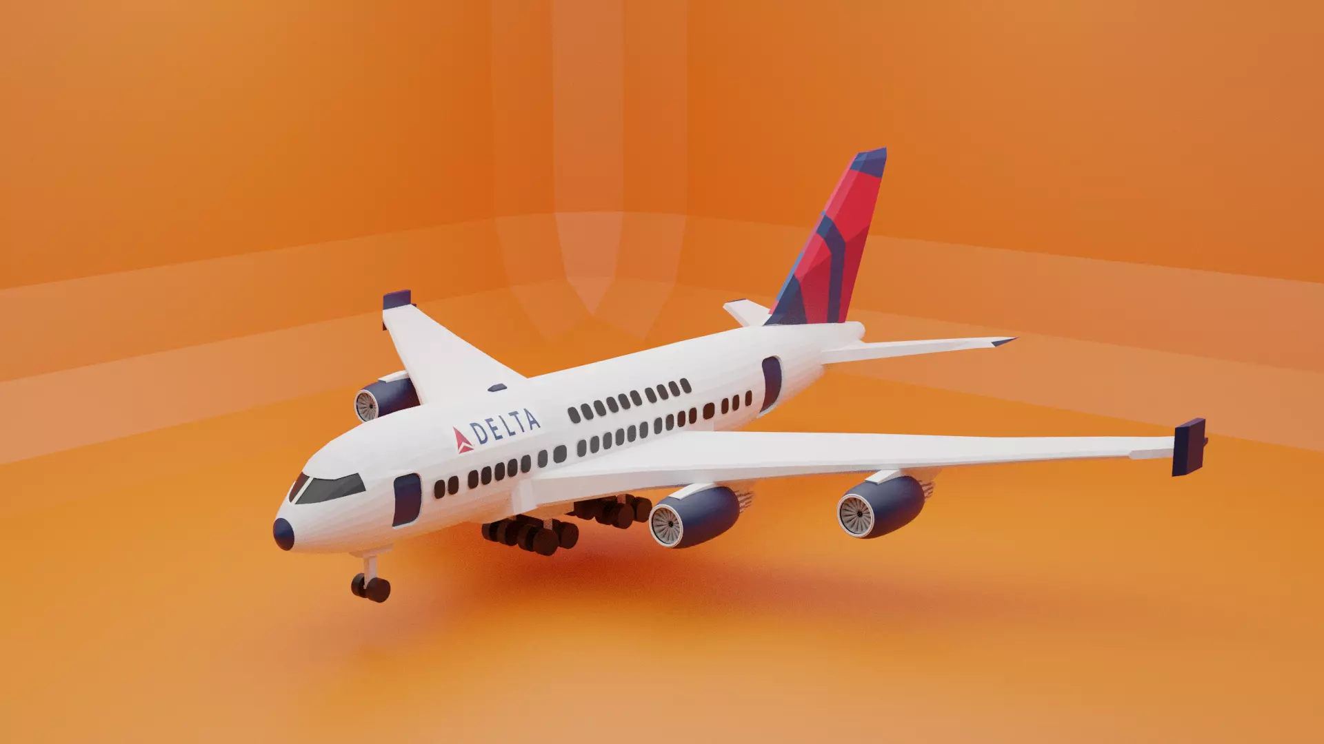 AIR BUS A380-300 Low-poly 3D model