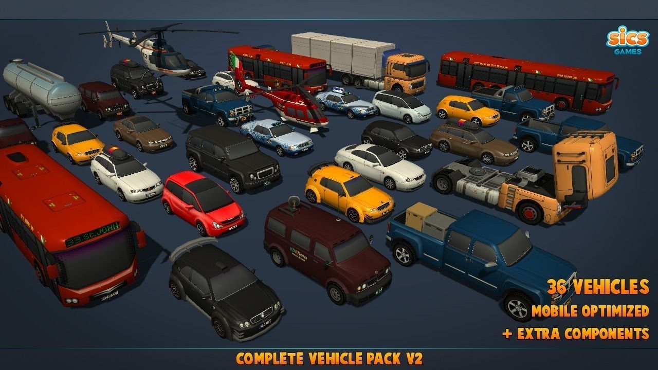 Complete Vehicle Pack V2 Low-poly 3D model_0