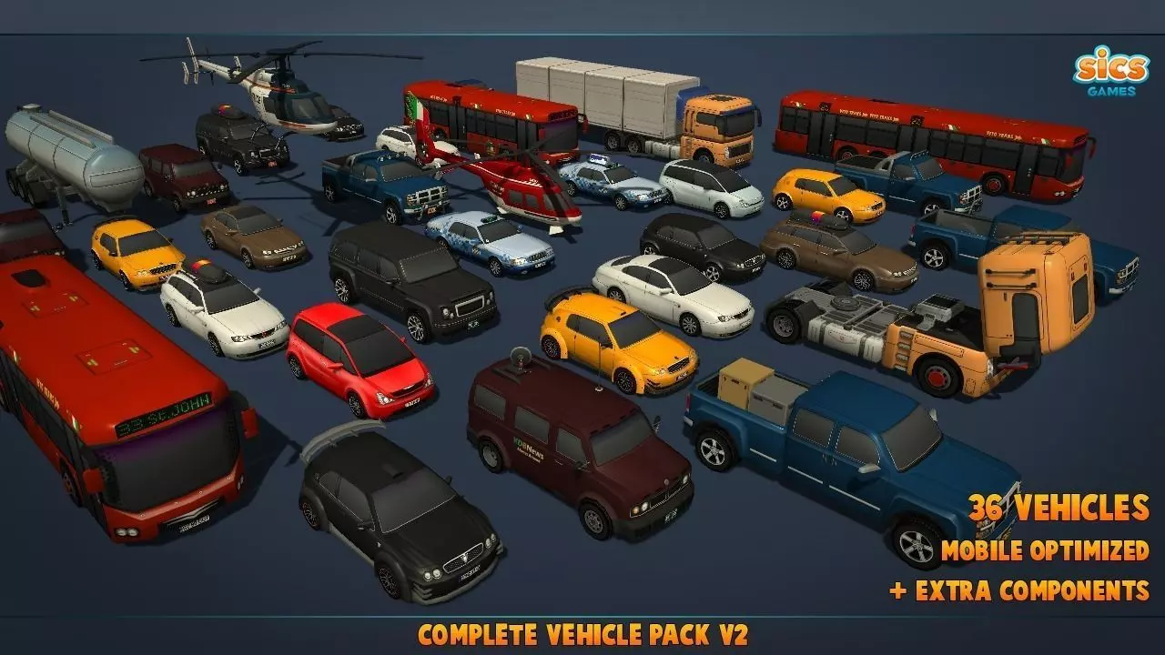Complete Vehicle Pack V2 Low-poly 3D model
