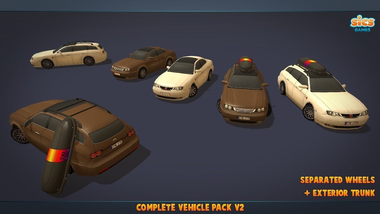 Complete Vehicle Pack V2 Low-poly 3D model_3