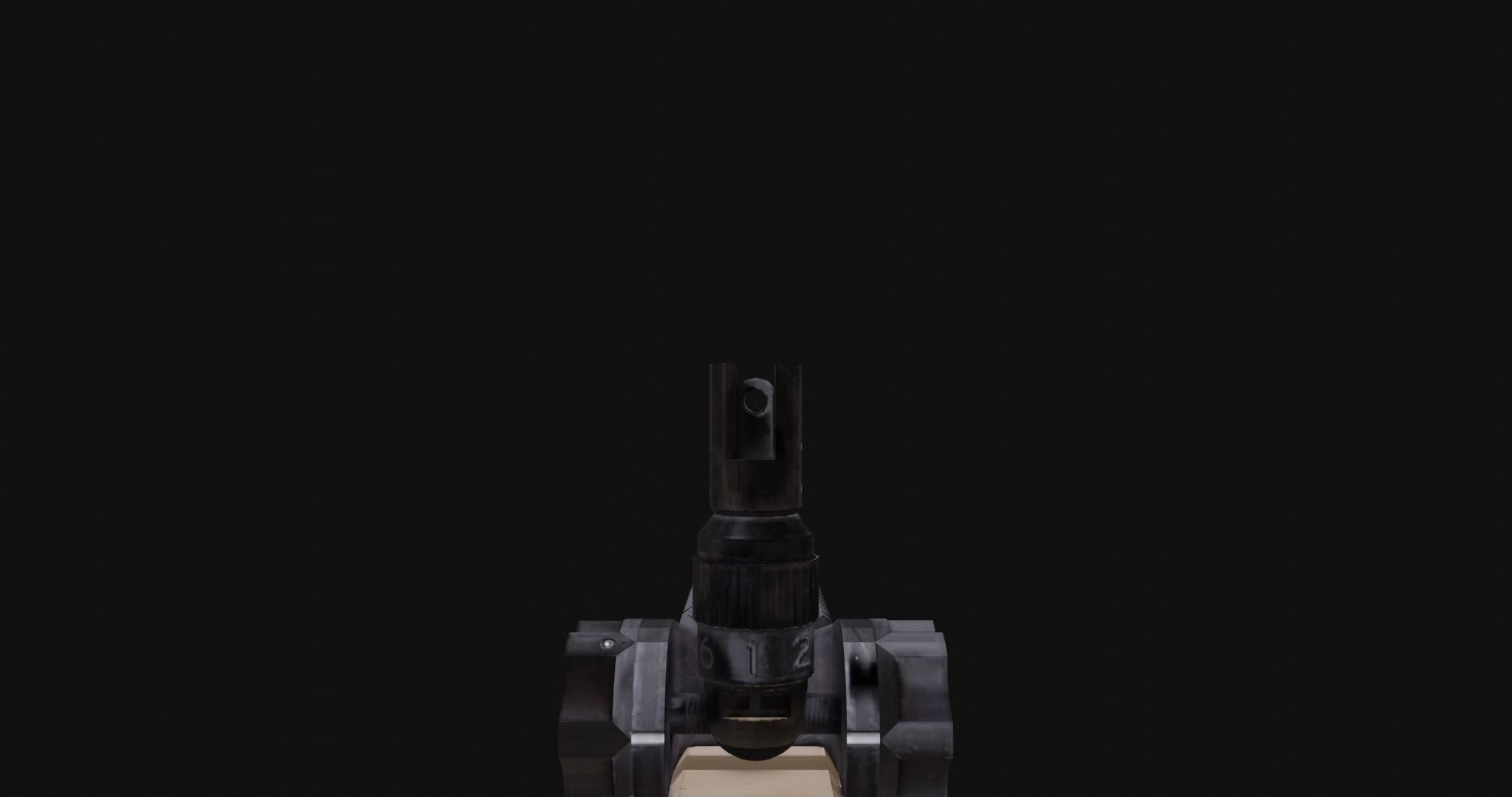 Low Poly Game ready Fn-Scar tan rifle Low-poly 3D model_15