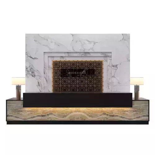 Reception marble and gold desk