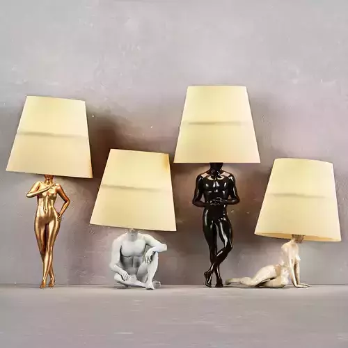 Hommer human lampshade Table lamp 3D model