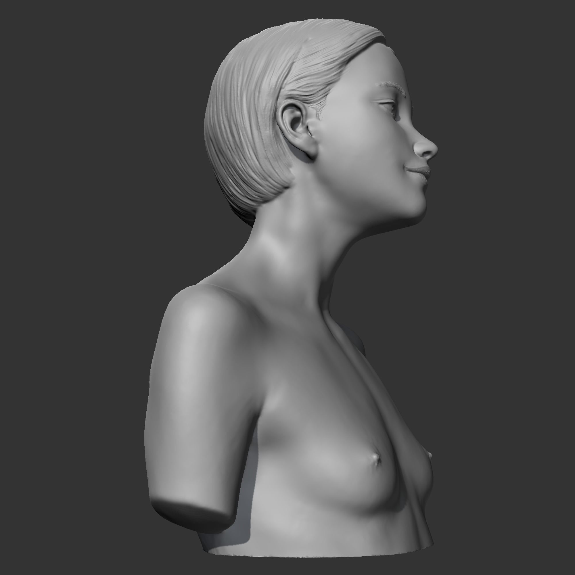 HD girl bust F 3D print model 3D print model_8