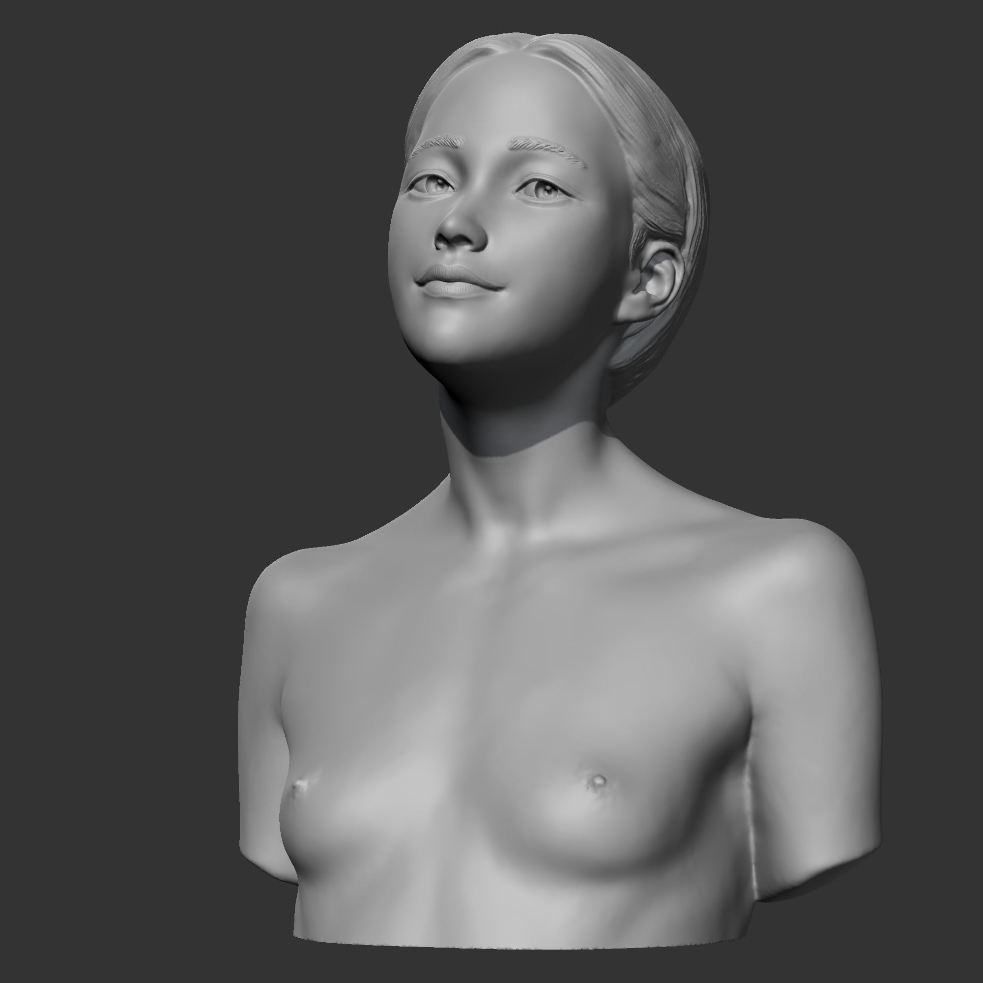 HD girl bust F 3D print model 3D print model_2