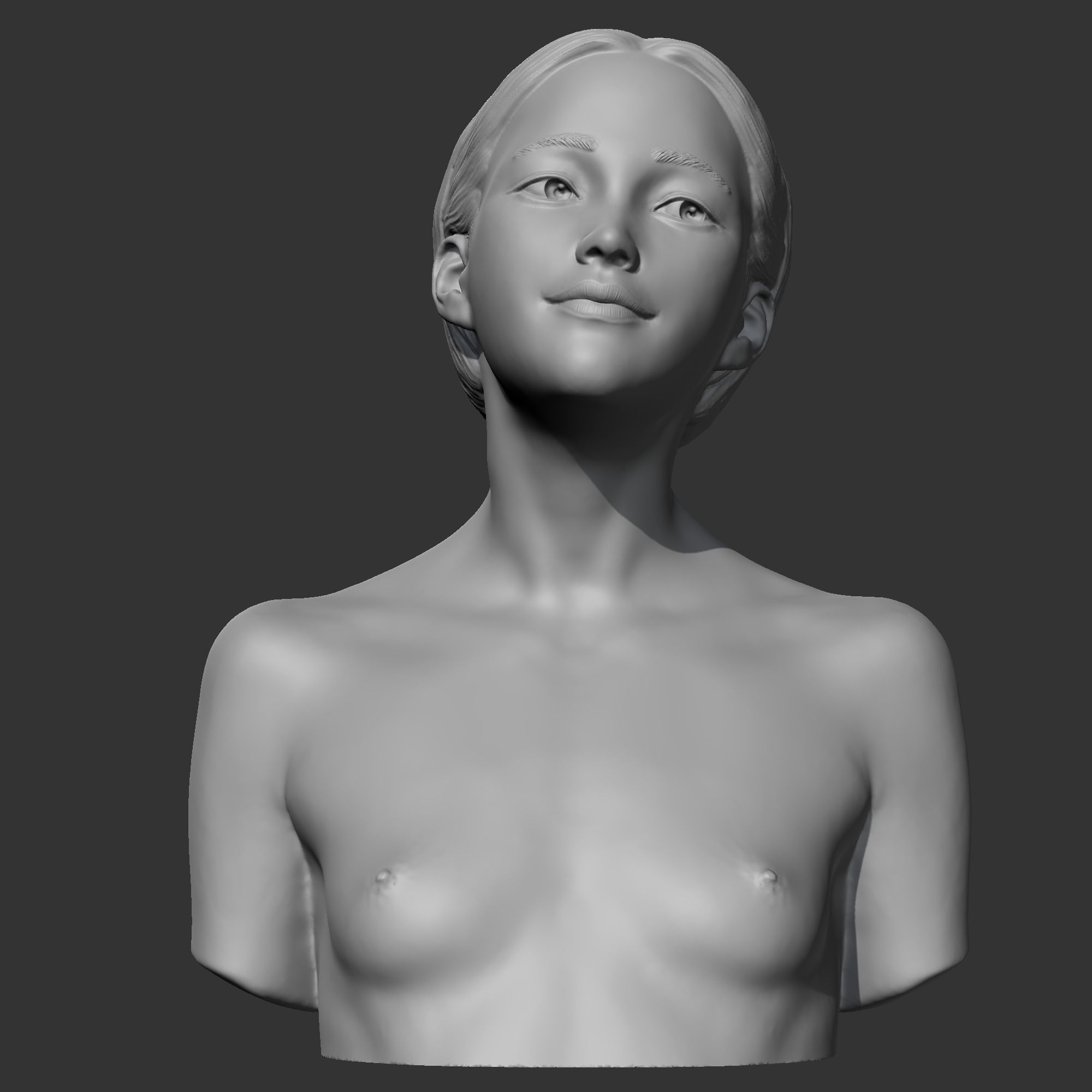 HD girl bust F 3D print model 3D print model_1