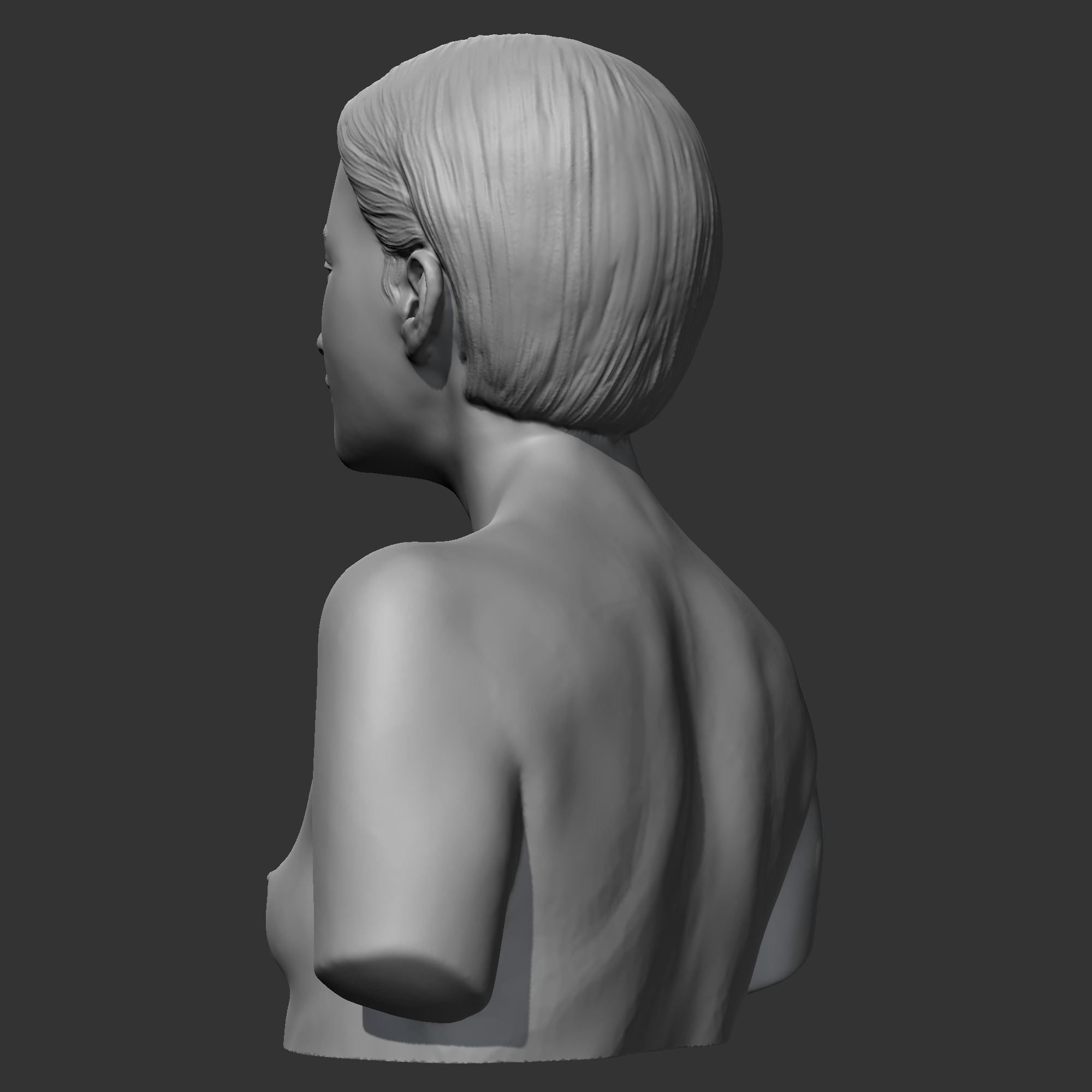 HD girl bust F 3D print model 3D print model_5