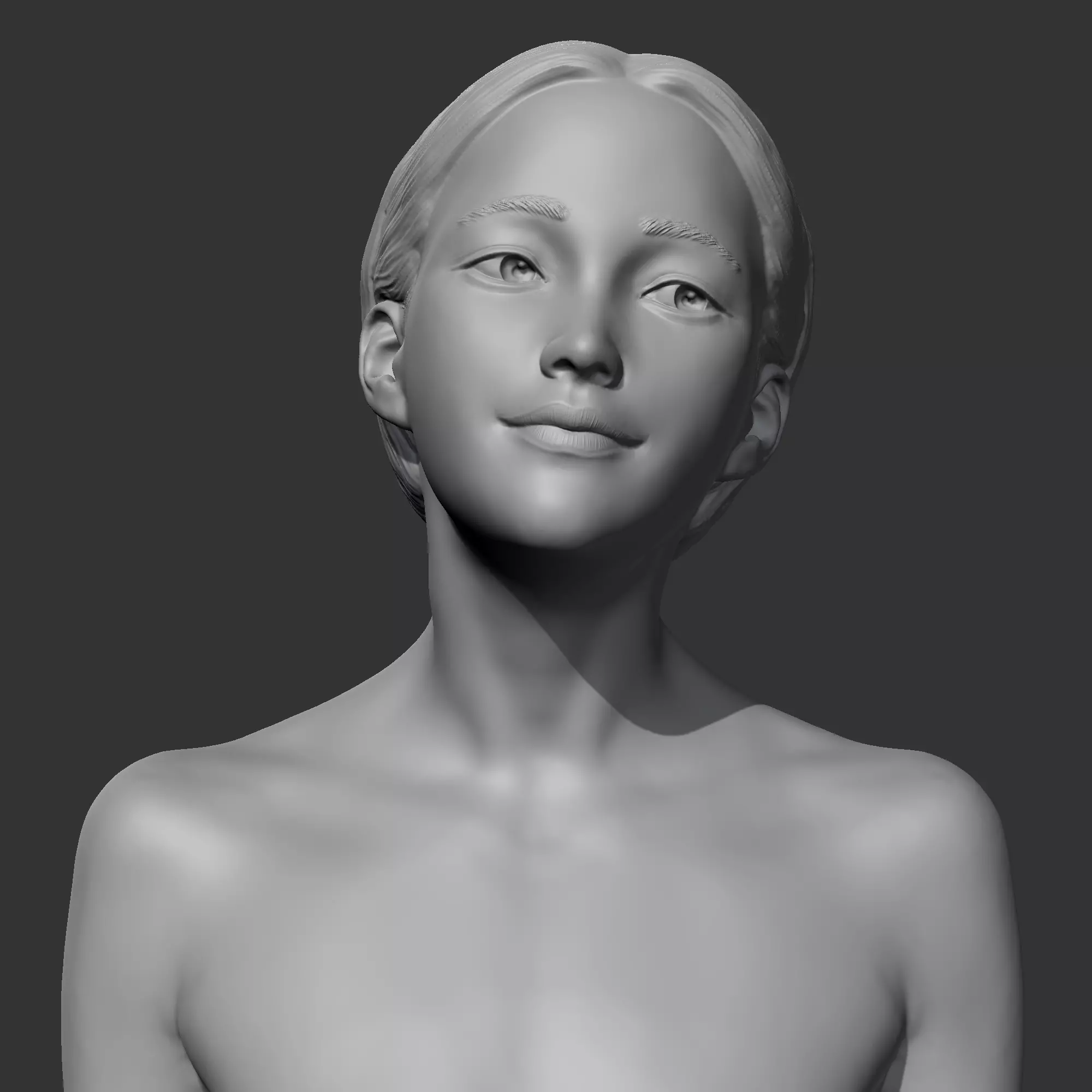 HD girl bust F 3D print model 3D print model_0