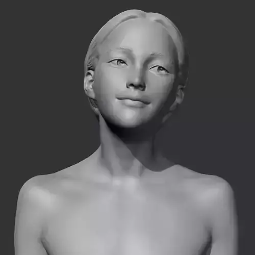HD girl bust F 3D print model 3D print model