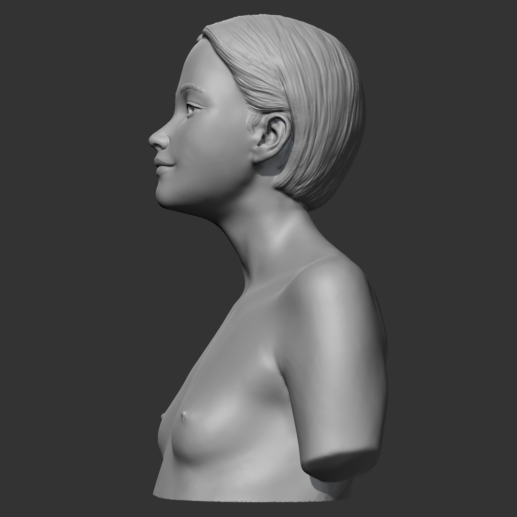 HD girl bust F 3D print model 3D print model_4