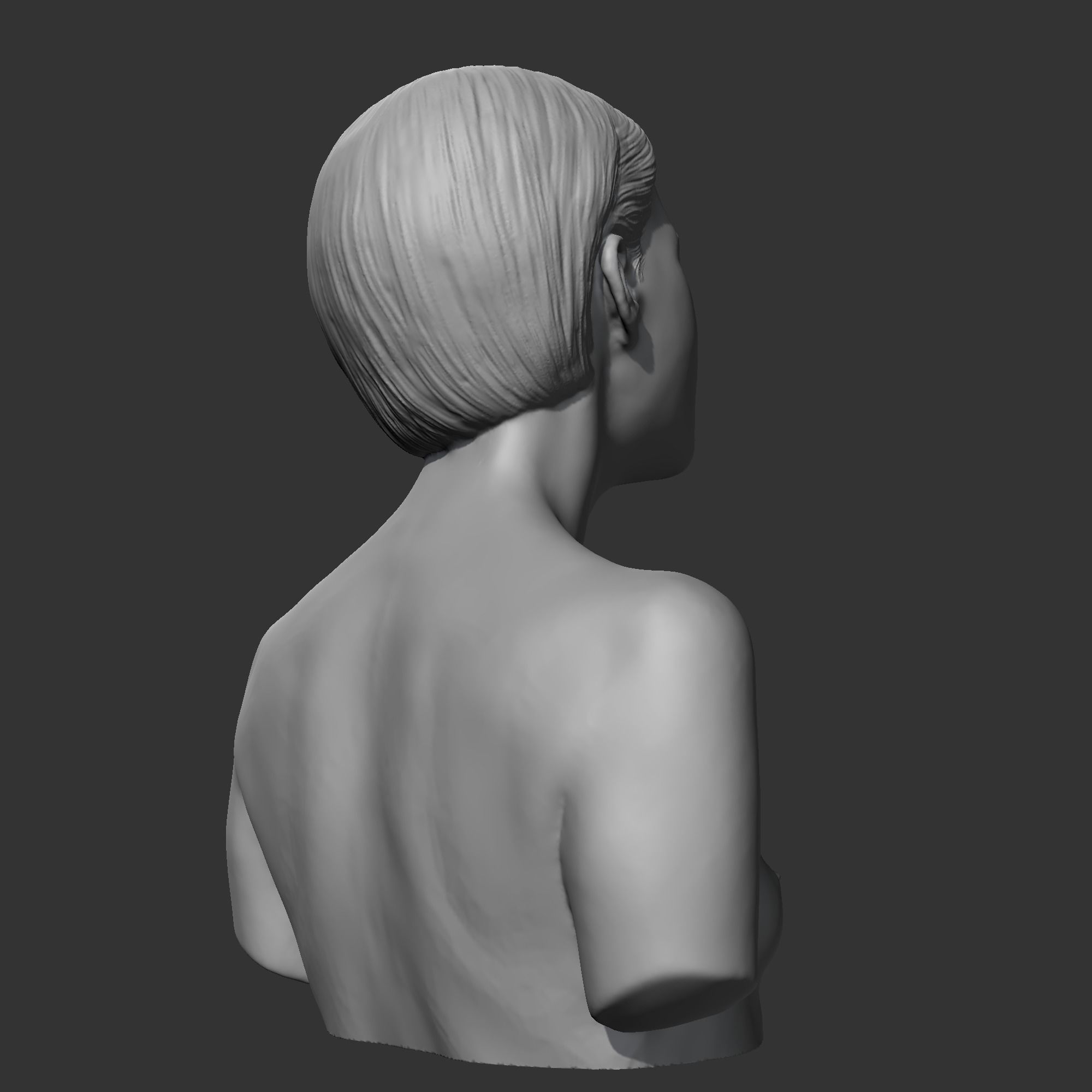 HD girl bust F 3D print model 3D print model_7