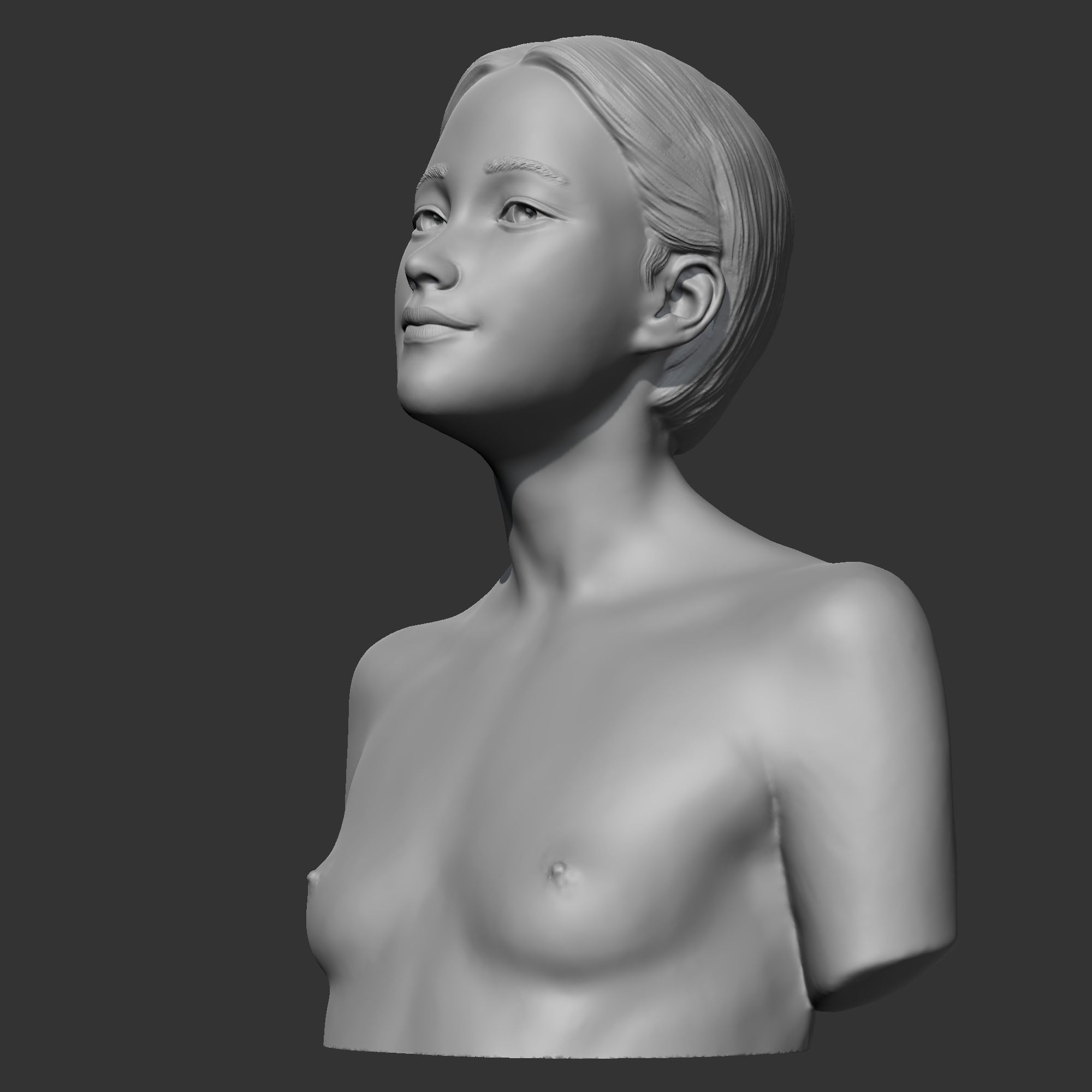 HD girl bust F 3D print model 3D print model_3