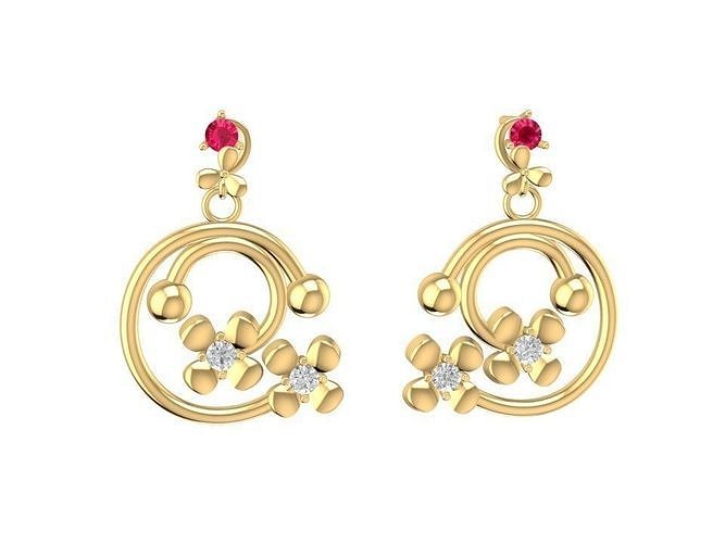 Women Stud Earrings with Four Petal Flower Design 1368