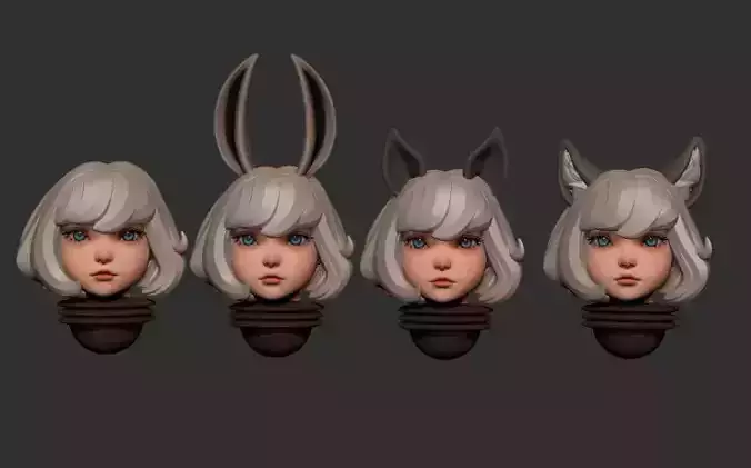 Space nuns anime heads - 46 heads