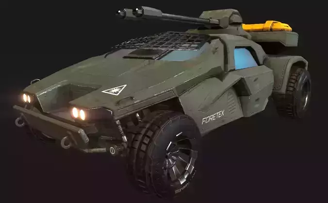 LOWPOLY MILITARY FORTEX LIGHT TRANSPORT ARMED VEHICLE Low-poly 3D model