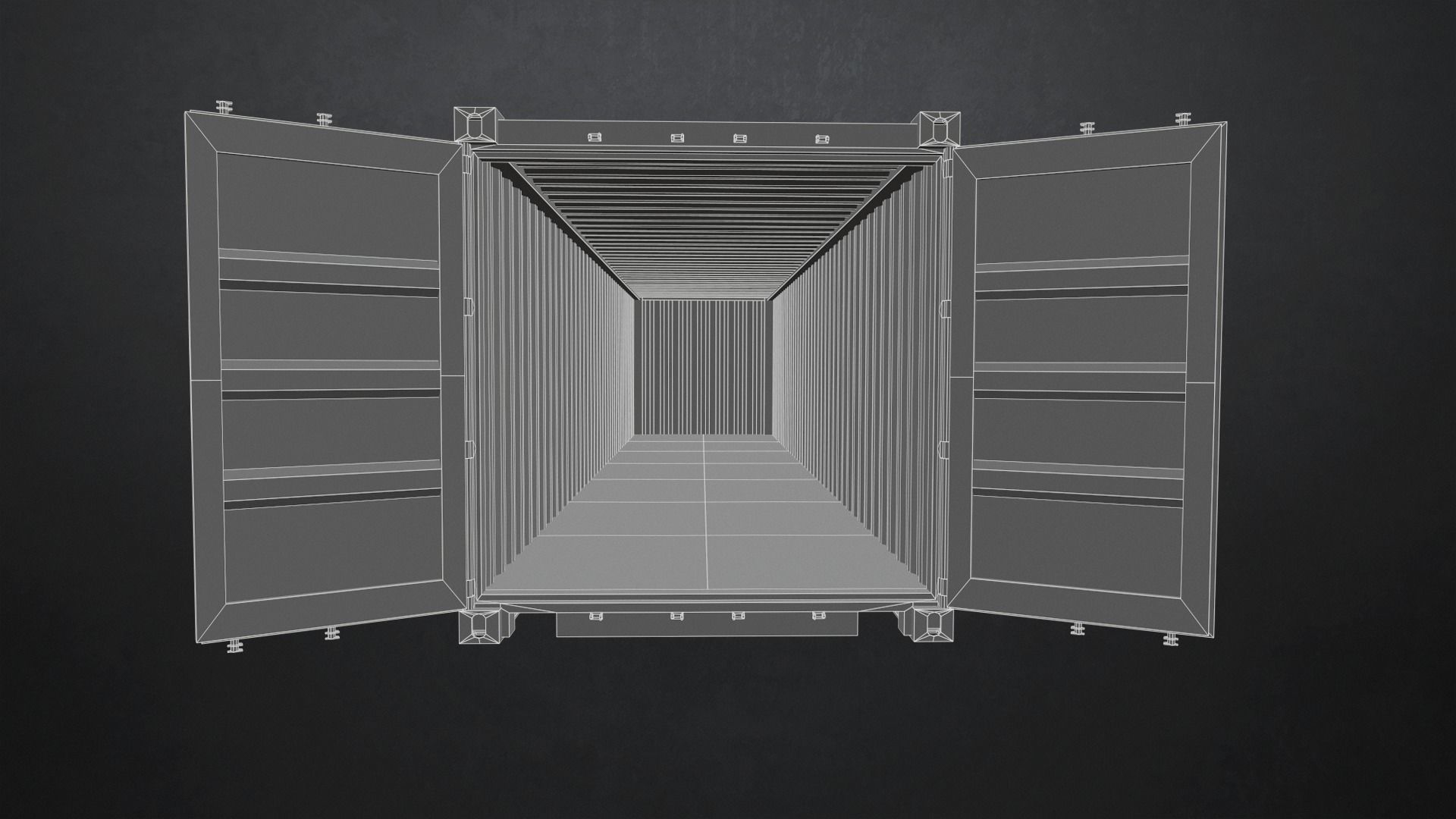Shipping Container Low-poly 3D model_17
