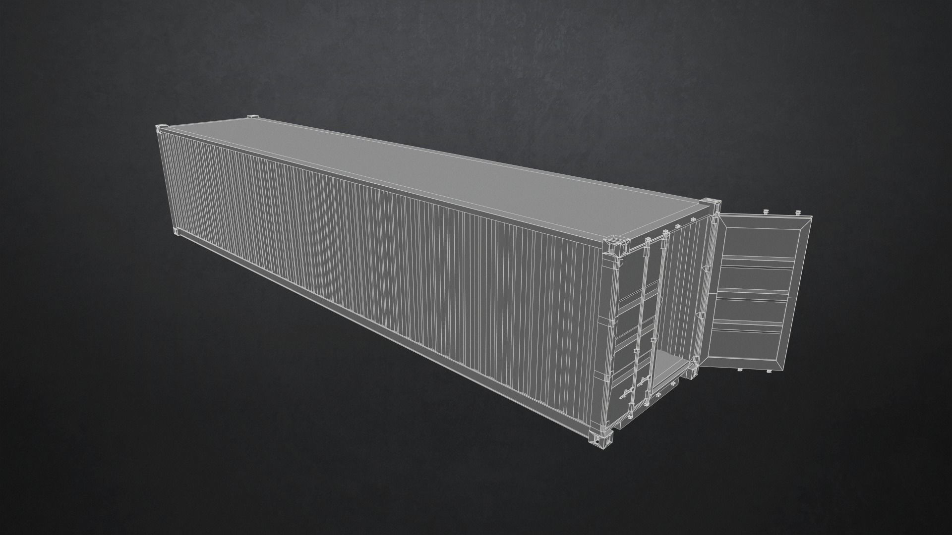 Shipping Container Low-poly 3D model_15