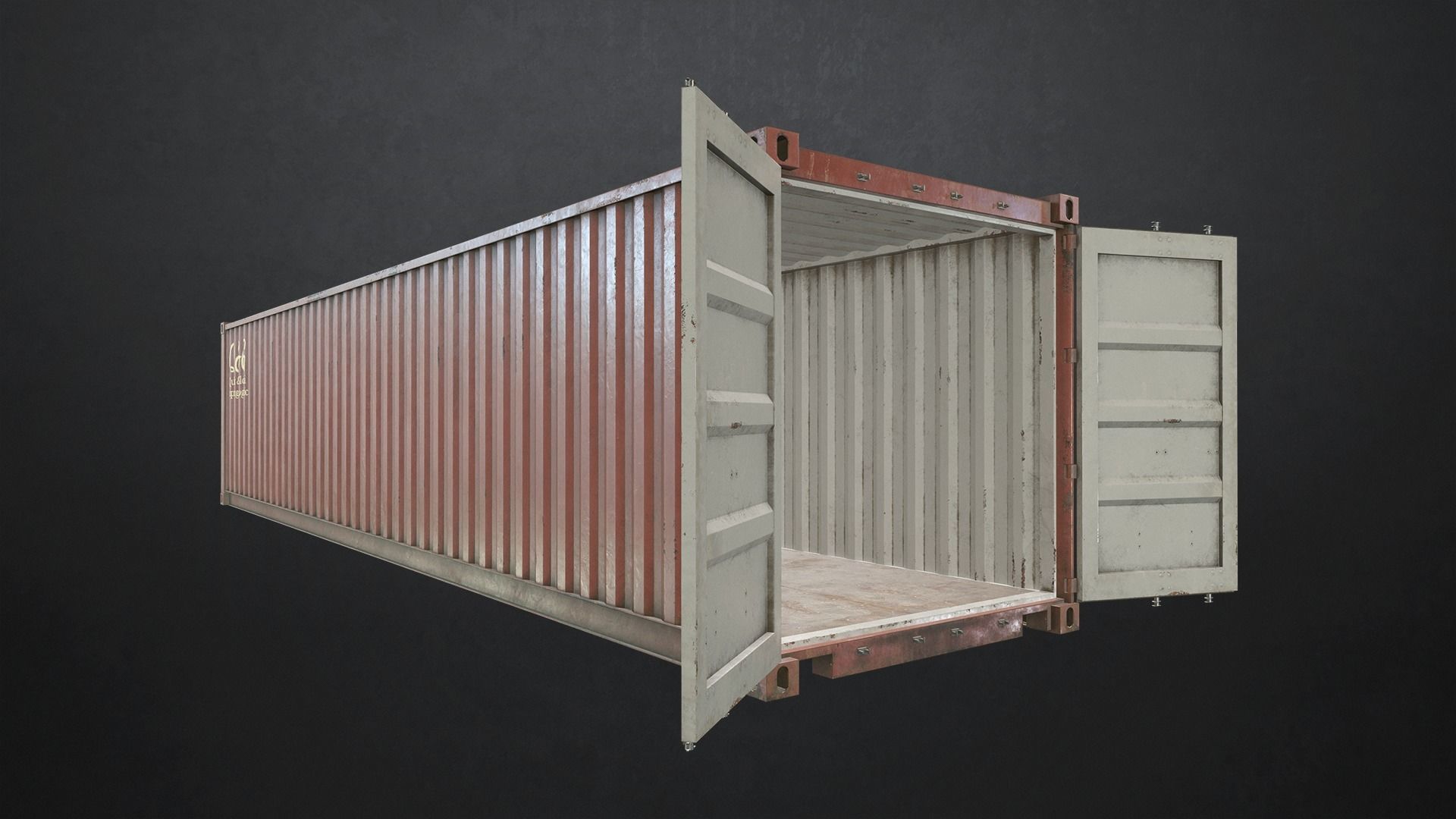Shipping Container Low-poly 3D model_8