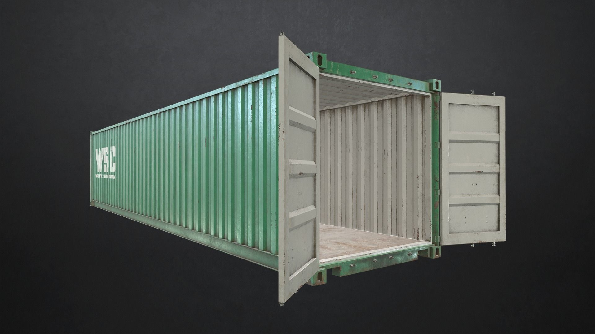 Shipping Container Low-poly 3D model_4