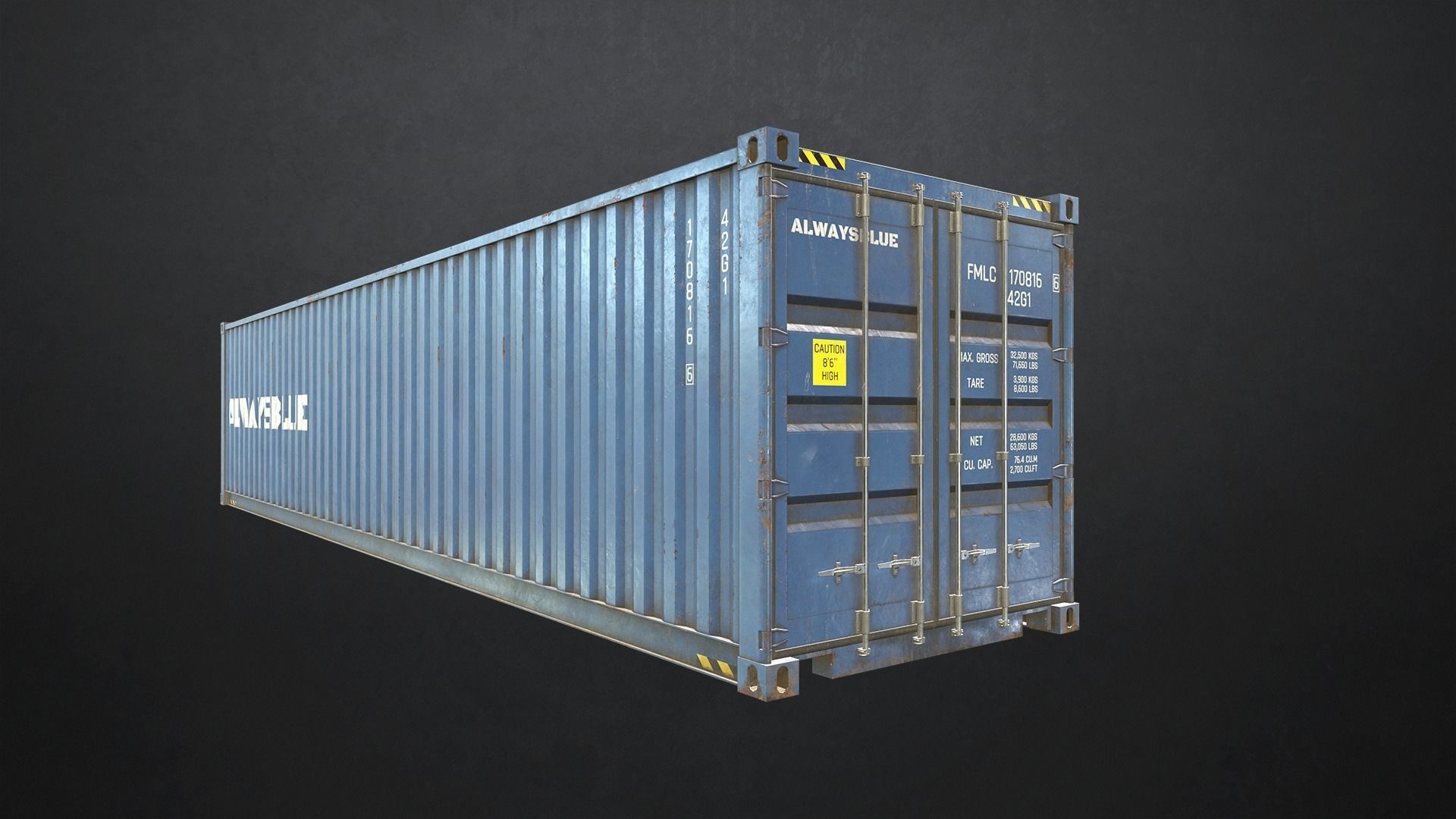 Shipping Container Low-poly 3D model_5