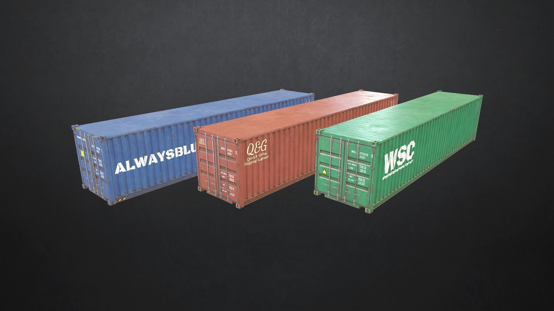 Shipping Container Low-poly 3D model_12