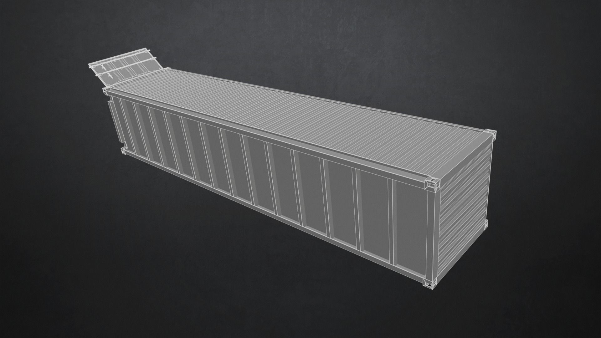 Shipping Container Low-poly 3D model_16