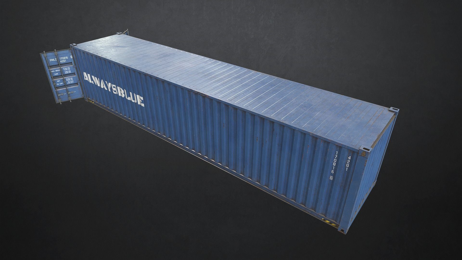 Shipping Container Low-poly 3D model_10