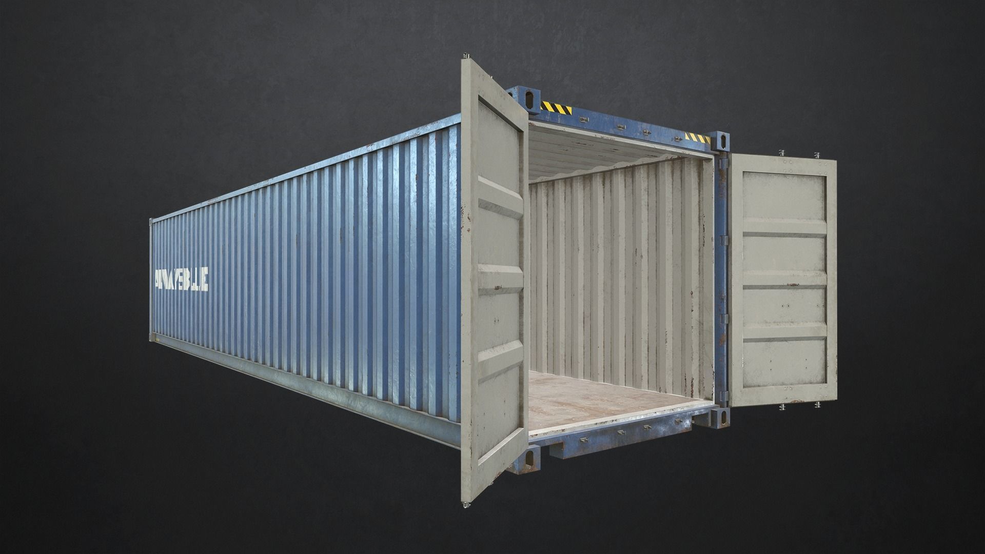 Shipping Container Low-poly 3D model_6