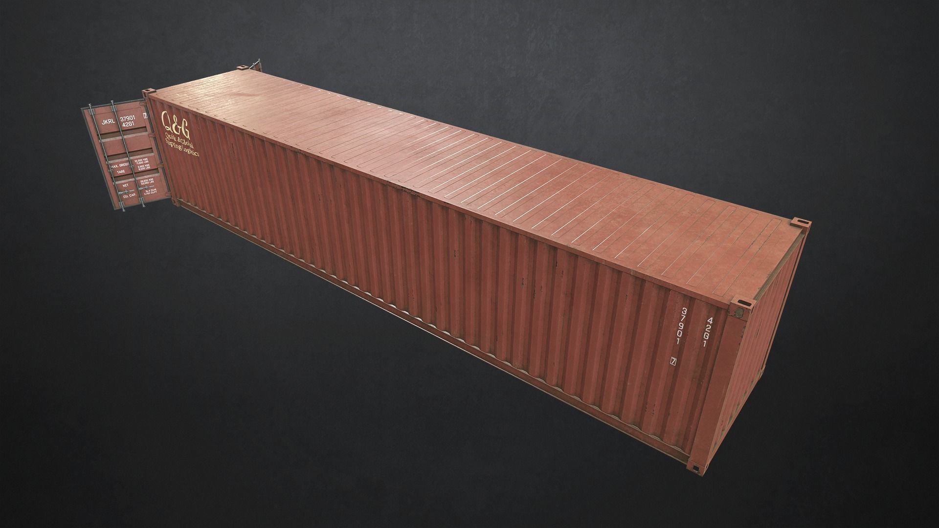 Shipping Container Low-poly 3D model_11