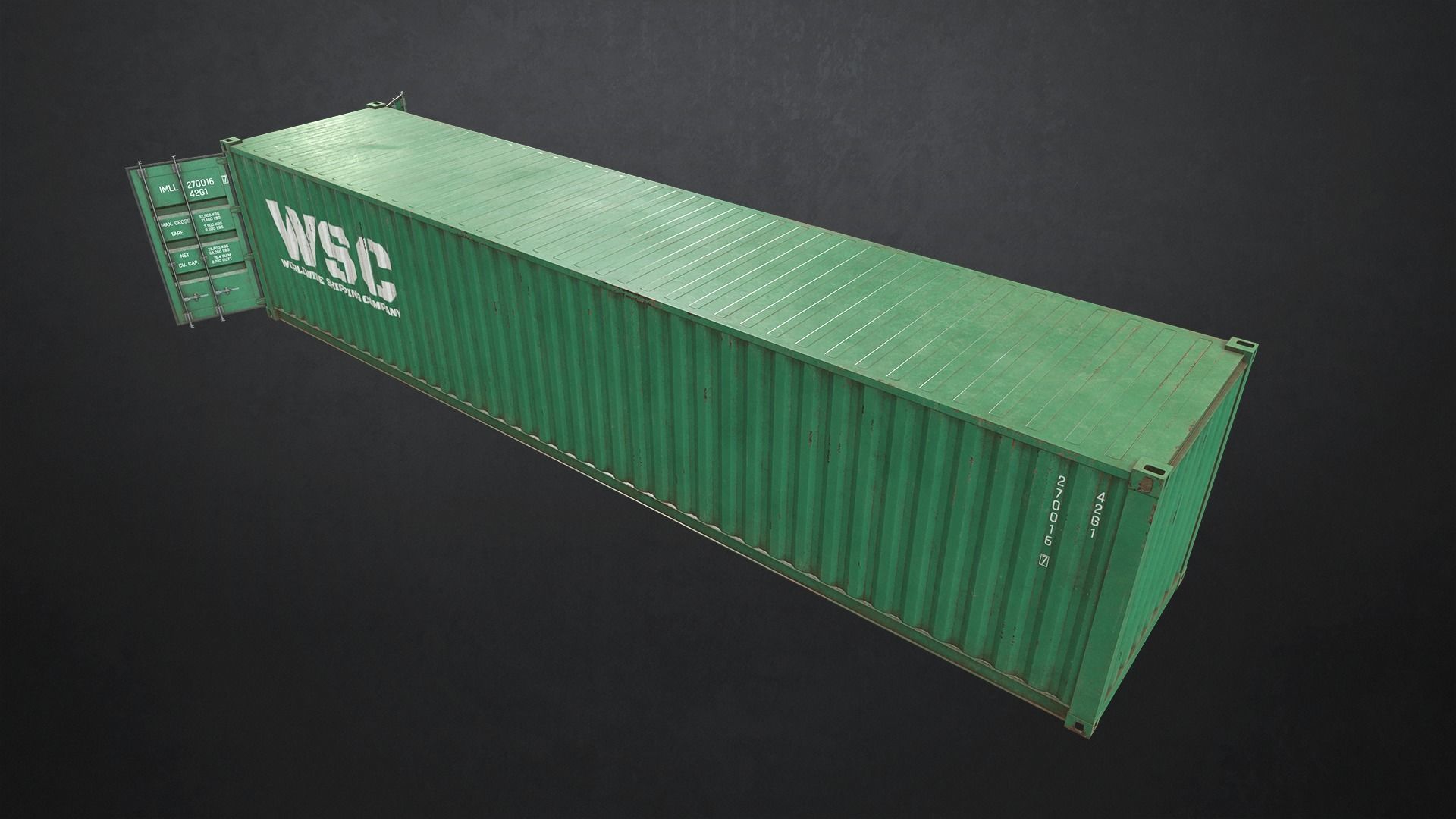 Shipping Container Low-poly 3D model_9